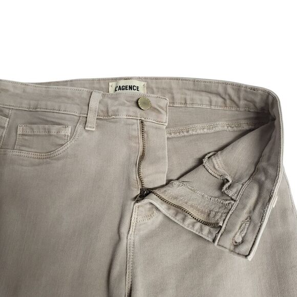 L'Agence Margot Small  Beige Skinny Ankle Jeans Cotton Blend 5 Pockets USA Made - Picture 6 of 14